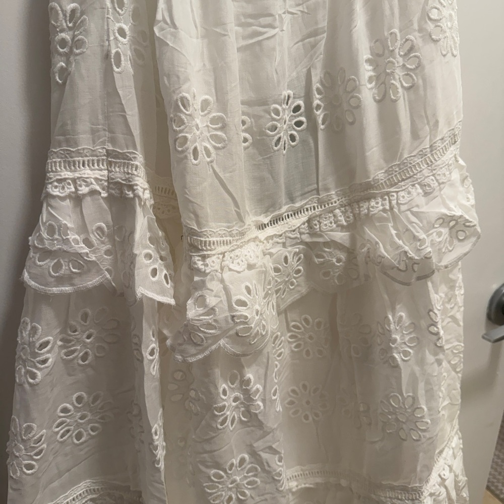 NWT Farm Rio Eyelet Cotton Ruffle Maxi Skirt - Picture 4 of 8